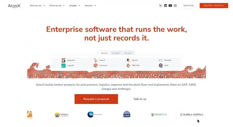 AeonX Digital website homepage (WordPress website)