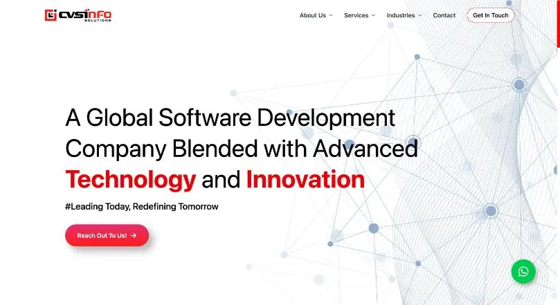 CVS Info Solutions website homepage (WordPress website)