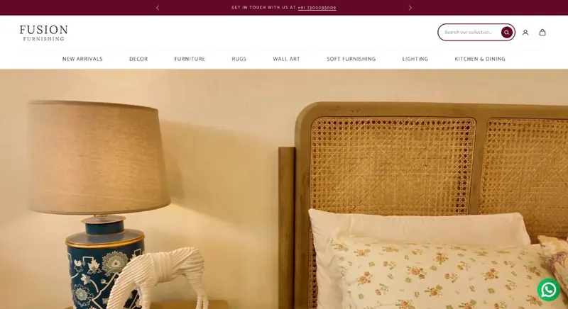 Fusion Furnishing website homepage (Shopify theme, ads and SEO)