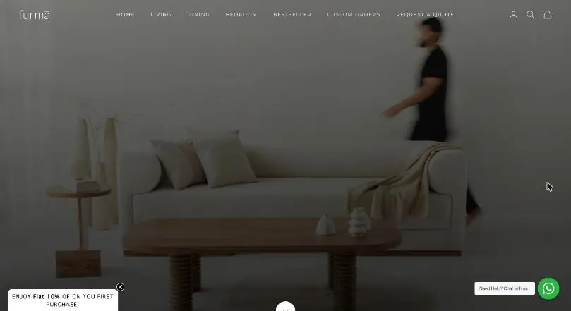 Furma website homepage (Shopify store and SEO)