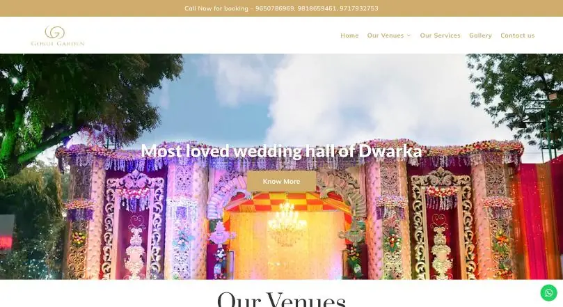 Gokul Garden website homepage (WordPress website)