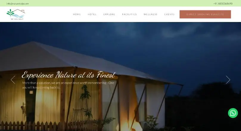 Nature Kalp website homepage (WordPress website)