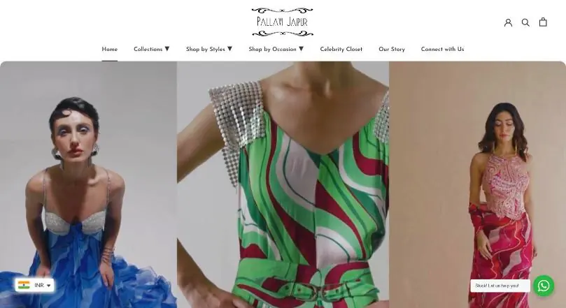 Pallavi Jaipur website homepage (Shopify store)