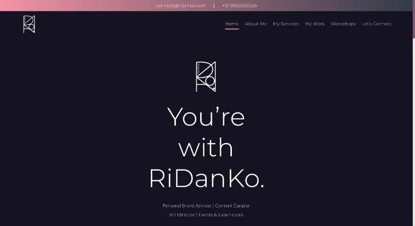 Ridanko website homepage (WordPress website)