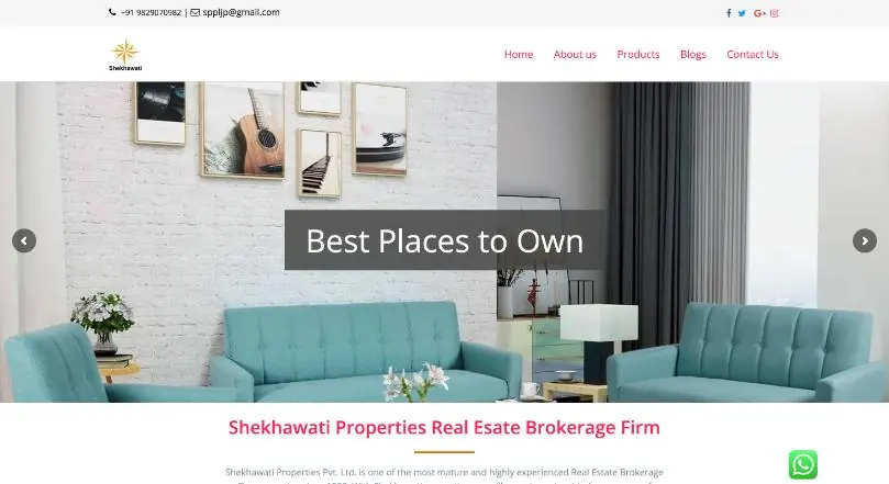 Shekhawati Properties website homepage (WordPress website)