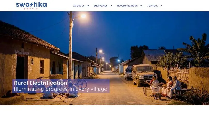 Swastika Infra website homepage (WordPress website)