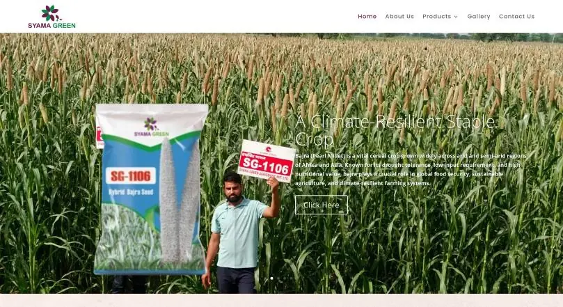 Syama Green website homepage (WordPress website)
