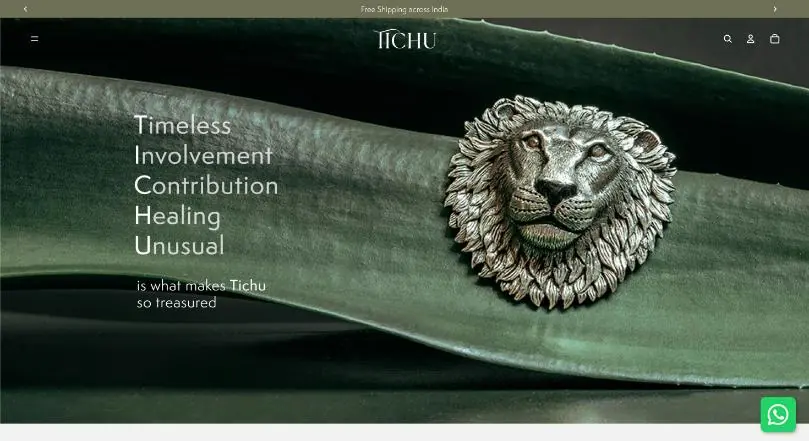 Tichu website homepage (Shopify store)